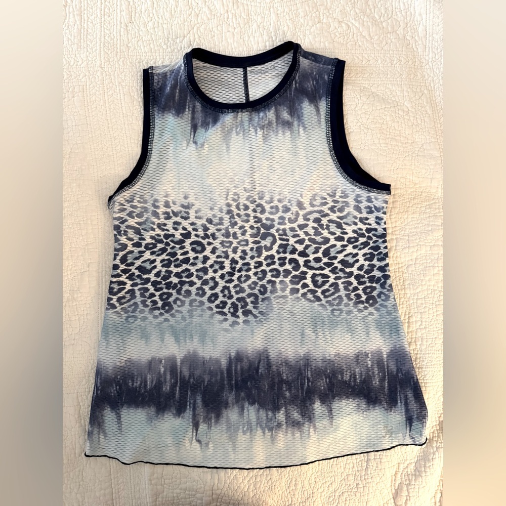 Navy Leopard Print Women's Tank Top